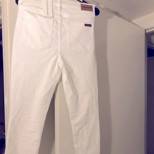 White high rise skinny